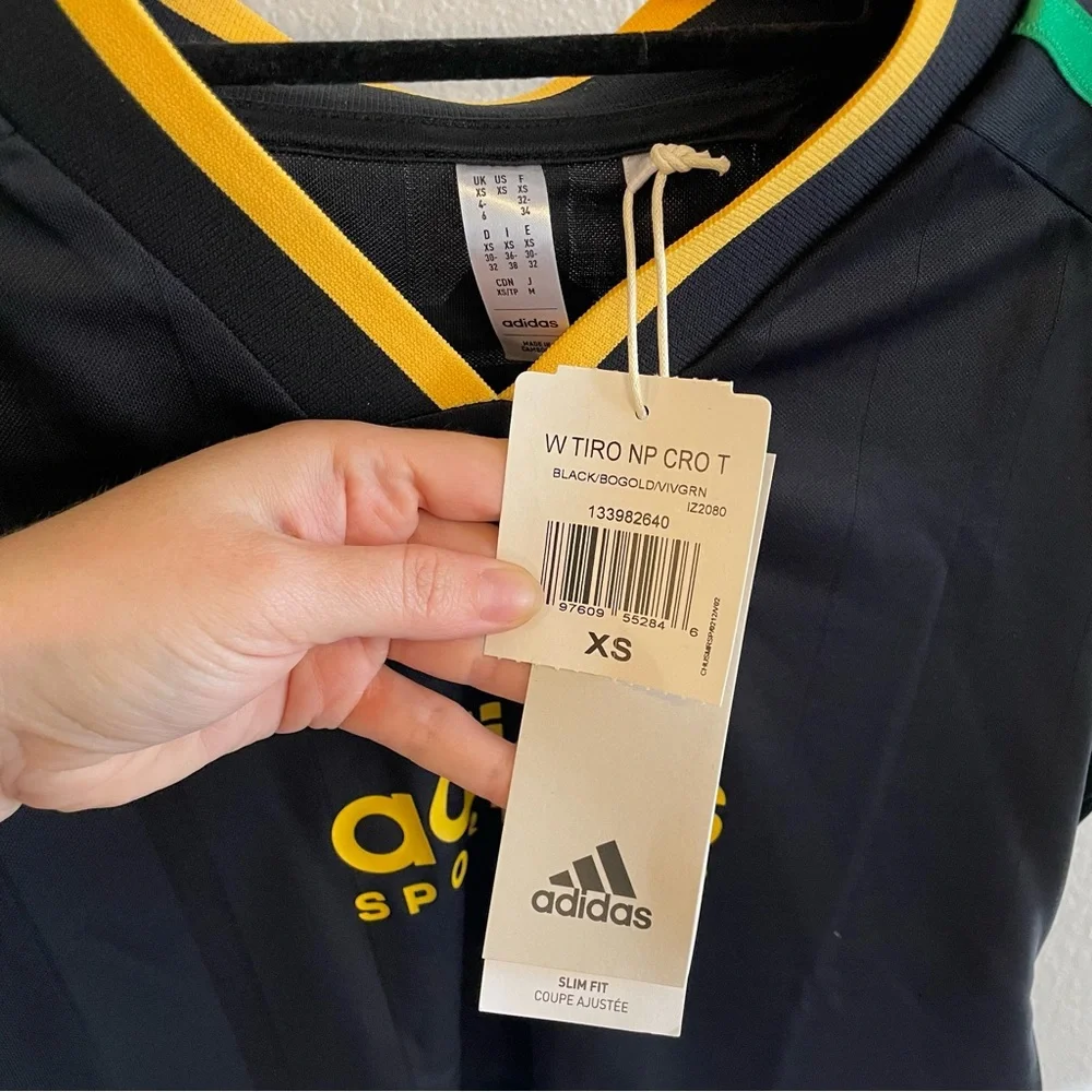 Adidas Tiro Crop Jersey Black Gold Green - Picture 4 of 7